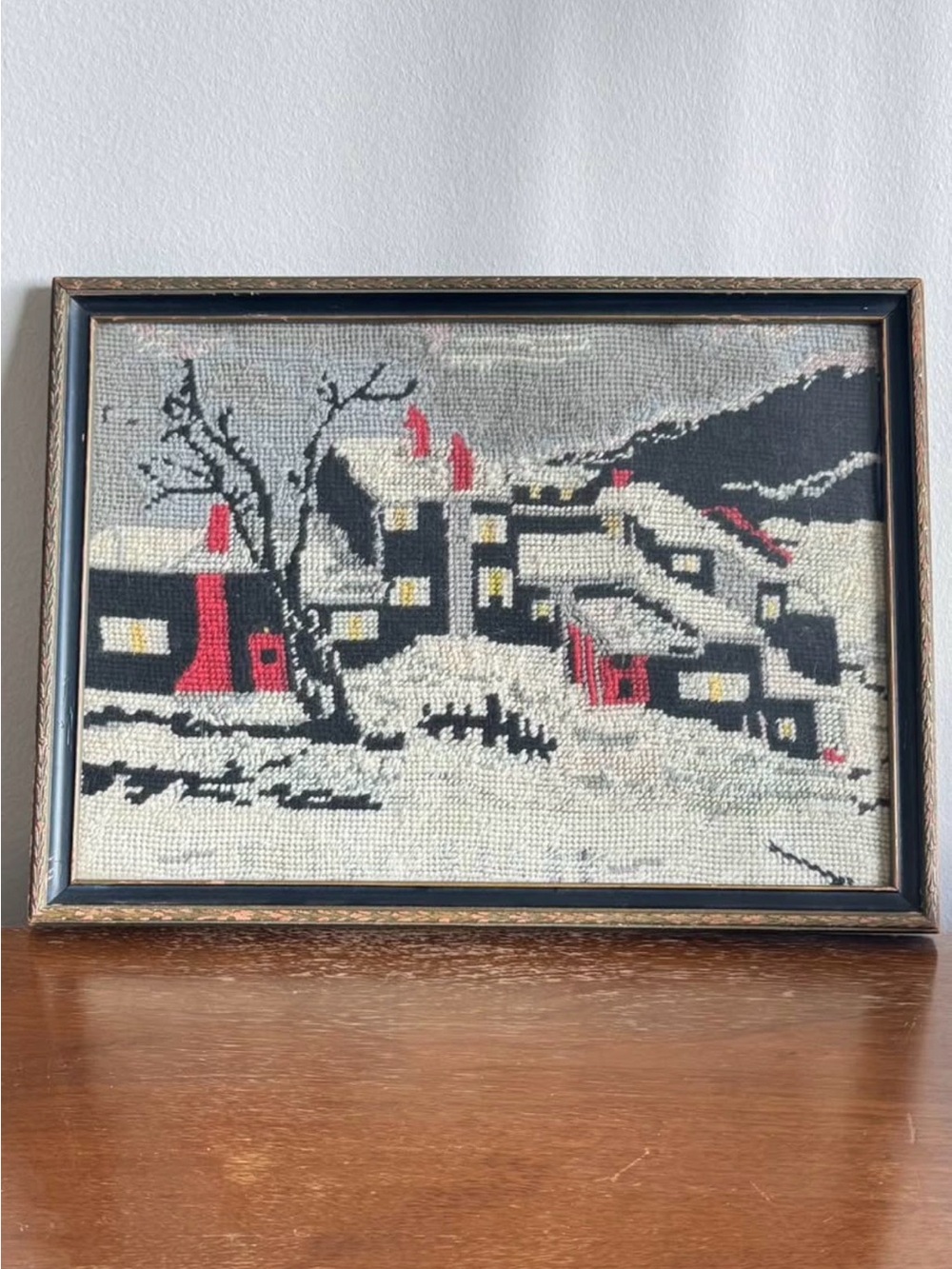 Vintage needlepoint picture